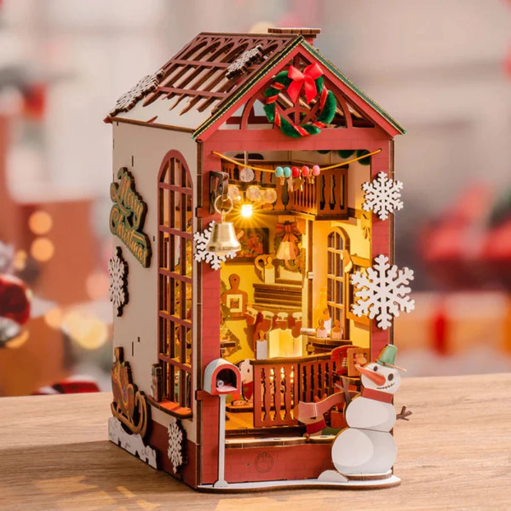 Christmas Indoor Scene Book Nook Maison Miniature en Kit