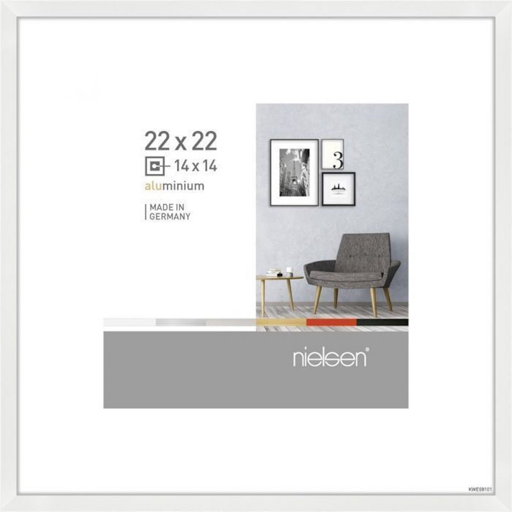 Nielsen Cadre en aluminium Pixel 50x70 cm - blanc brillant - verre standard