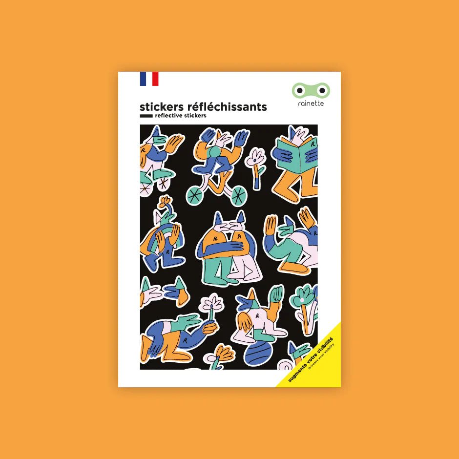 Stickers réflechissants pour vélo enfant Arc en ciel Rainette - Dröm