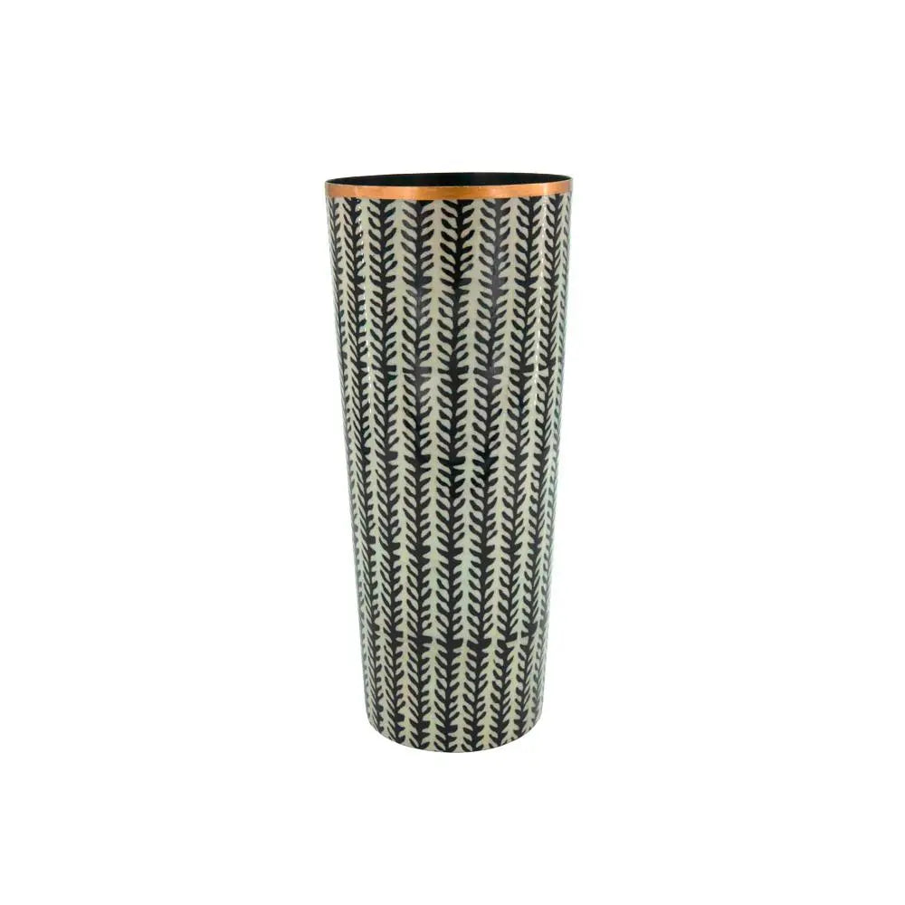 Vase Epines Boncoeurs - Grand vase h.26cm orné d'épines noires sur fond beige