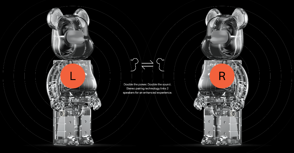 Bearbrick Audio Medicom Toy x Rinaro - enceinte portable bleutooth 