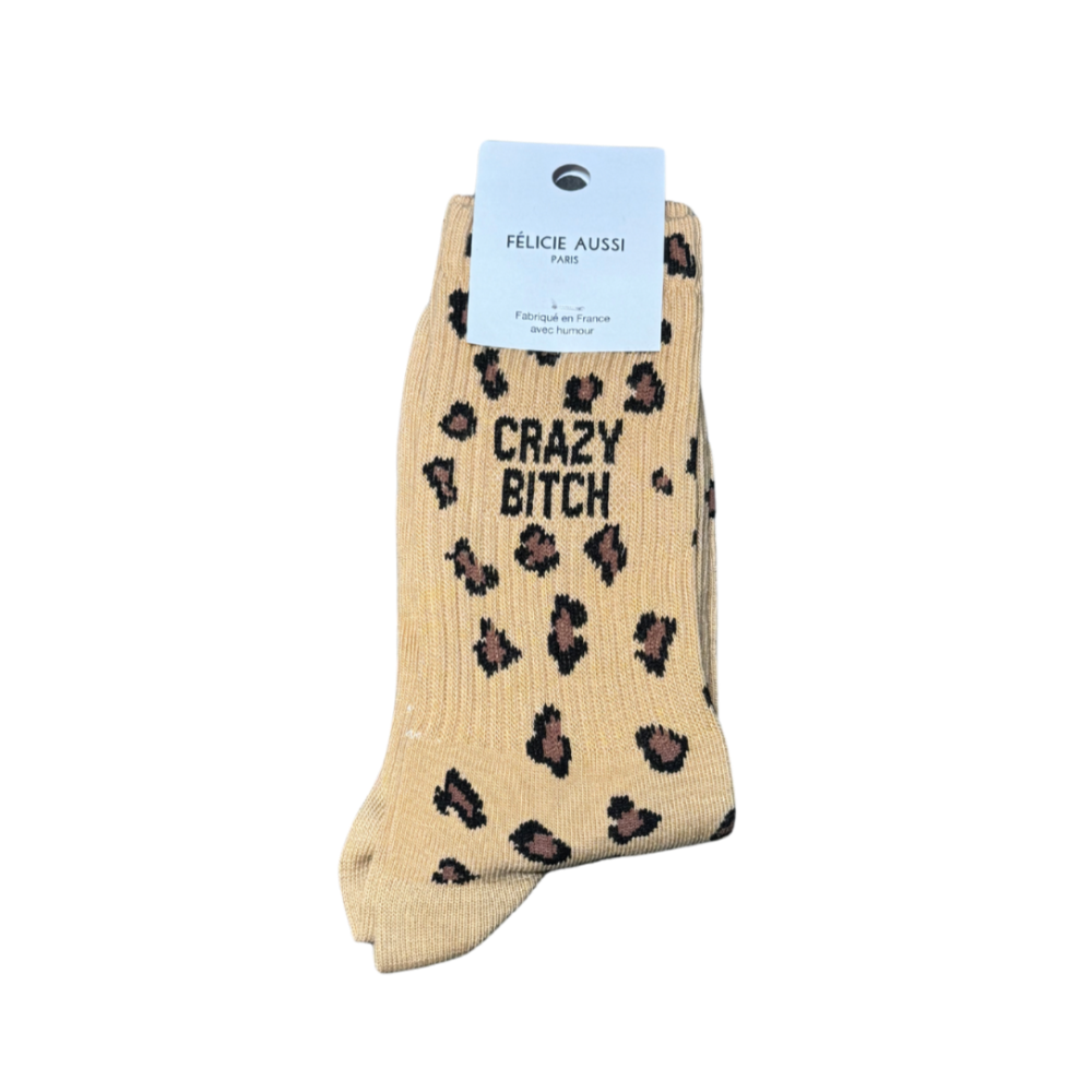 Chaussettes léopard pour femmes Crazy Bitch Félicie Aussi 36/40