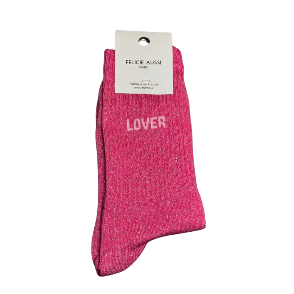 Chaussettes roses à paillettes pour femmes Lover Félicie Aussi 36/40