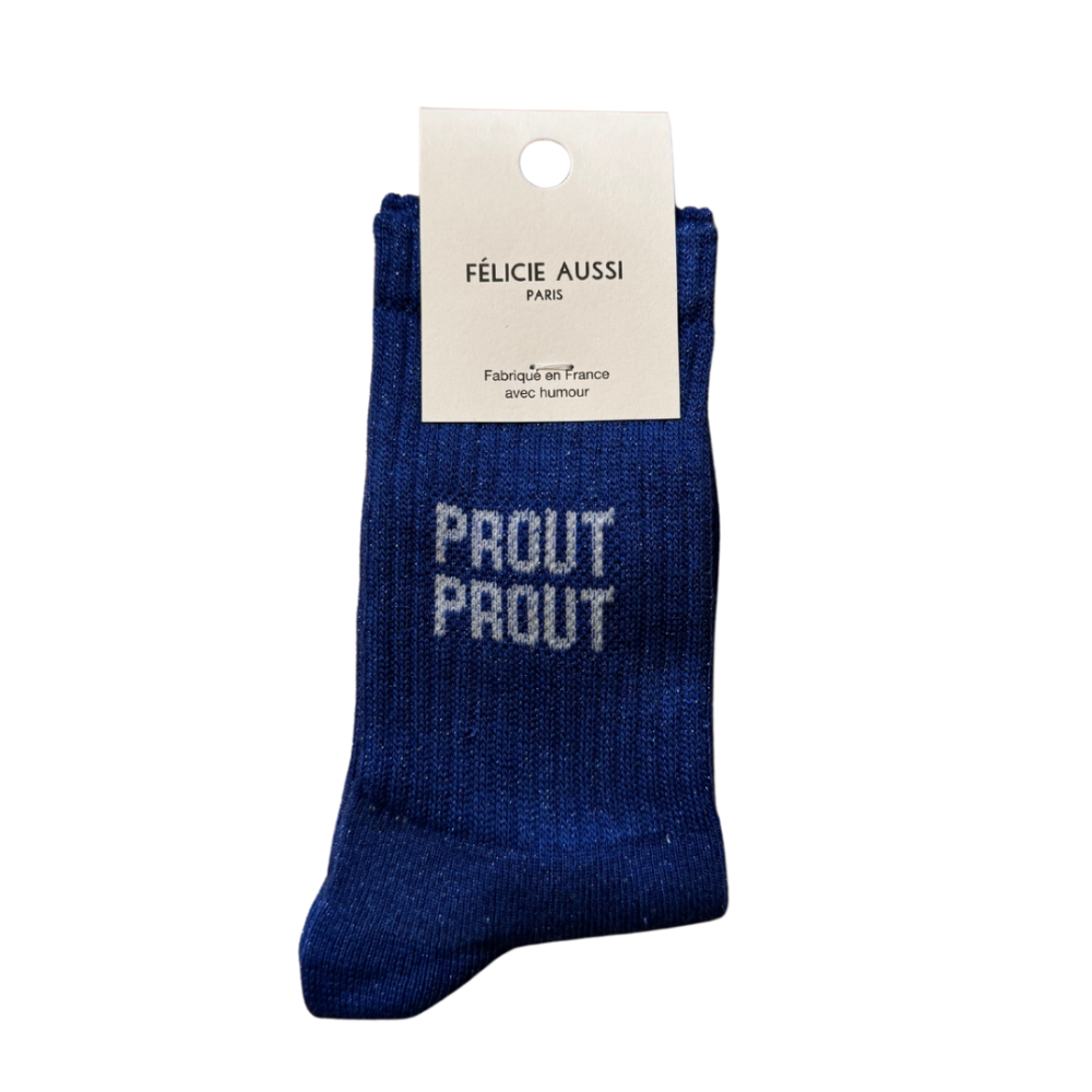 Chaussettes bleues à paillettes pour enfants Prout Prout Félicie Aussi 24/26 - 27/30 - 31/34