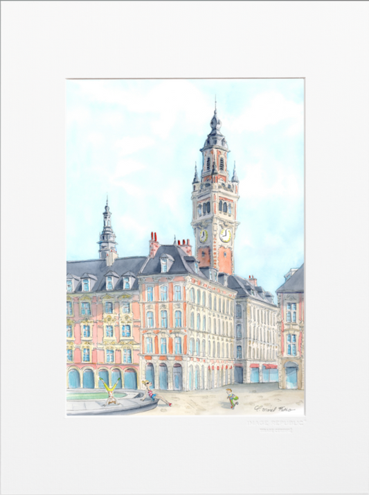 Grand Place Grande Classe Lille - Collection Claire Morel Fatio 30x40 cm - Image Republic