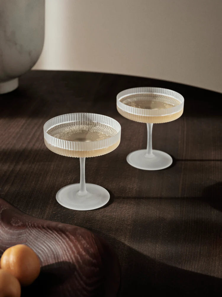 Set de 2 coupes à champagne Ferm Living ripple Frosted