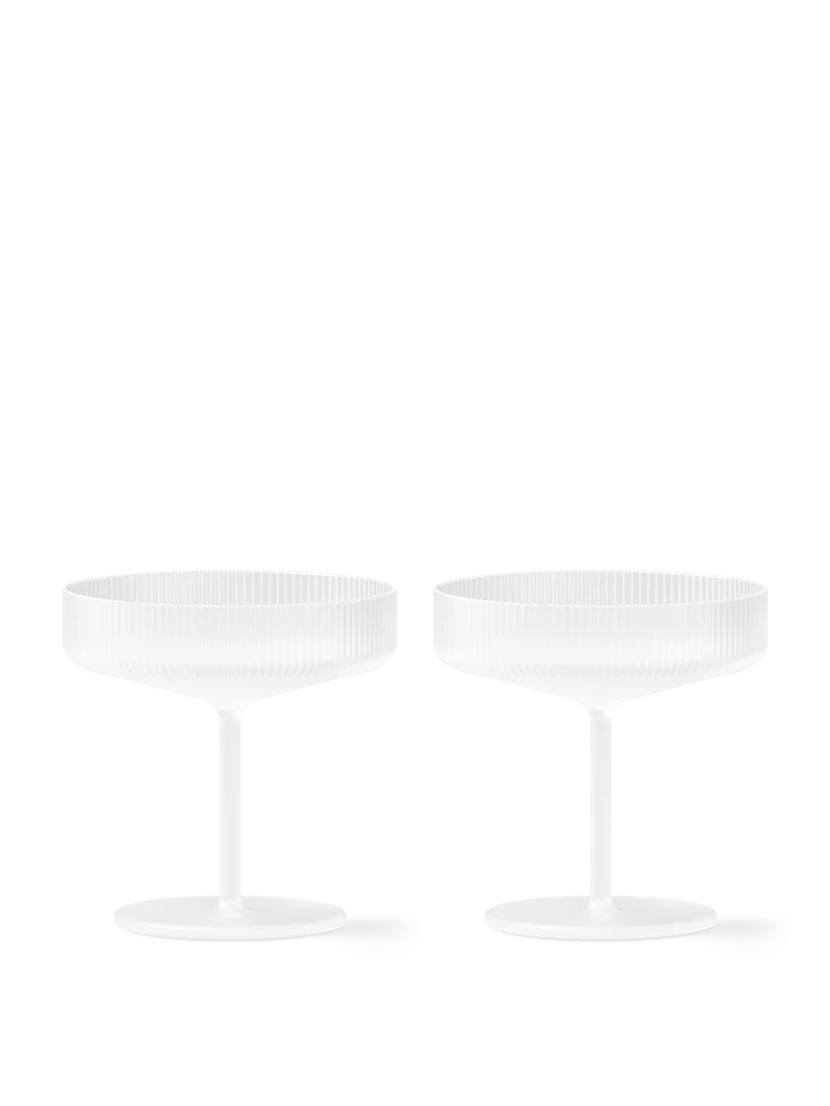 Set de 2 coupes à champagne Ferm Living ripple Frosted