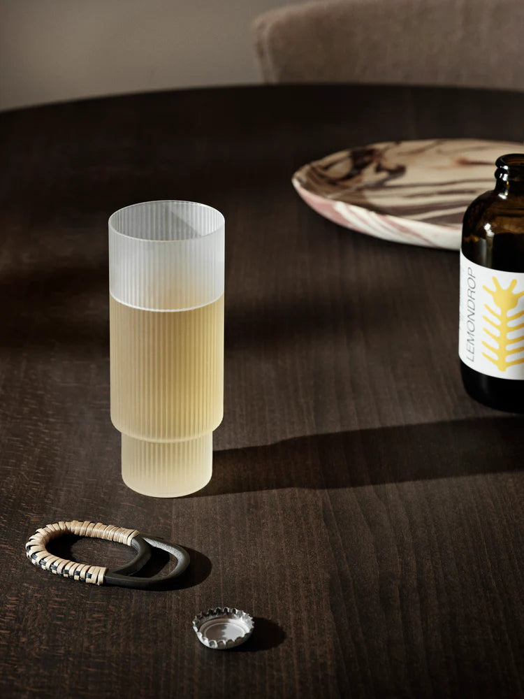 Set de 4 grands verres Ferm Living collection ripple Frosted