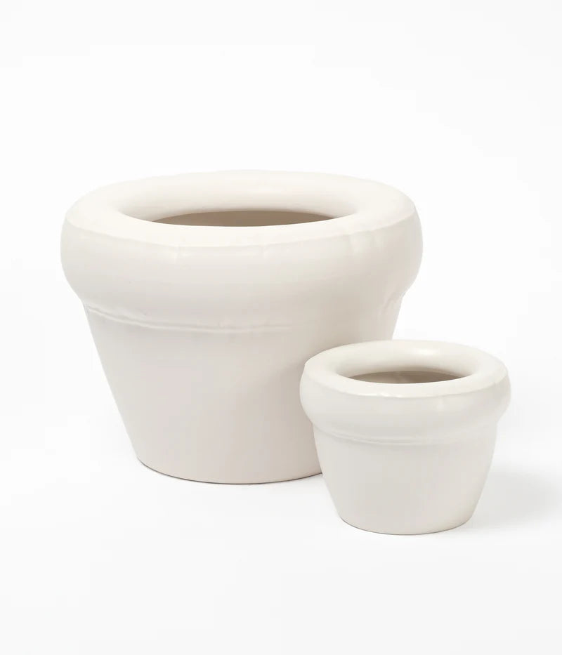 Petit pot Louis Bone en céramique effet mat - Home Studyo