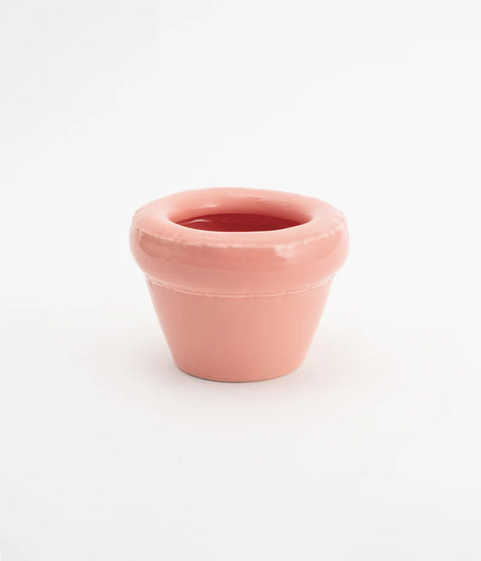 Petit pot Louis Flamingo en céramique effet glossy - Home Studyo