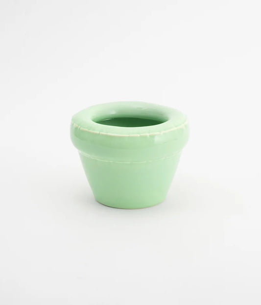 Petit pot Louis Mint en céramique effet glossy - Home Studyo