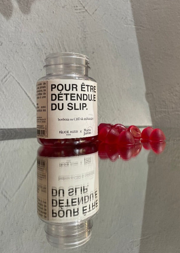 Pour être détendu du slip - boite de 40 Gummies CBD et mélatonine - collaboration Félice Aussi x Marie Janine