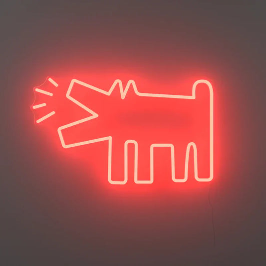 Barking Dog - Néon LED Keith Haring x Yellow Pop