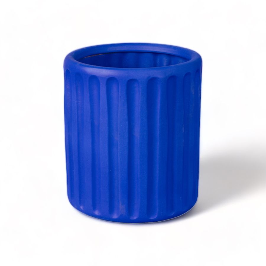 Dorico Magna Graecia Seletti - Pot avec soucoupe en terracotta bleu Cobalt