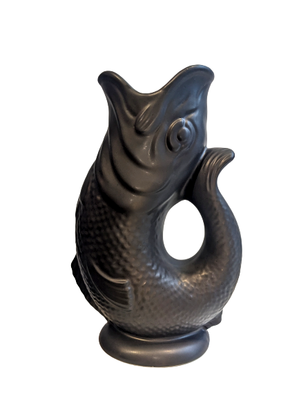 Poisson Noir Mat XL - Vase Carafe en céramique - Gluckigluck