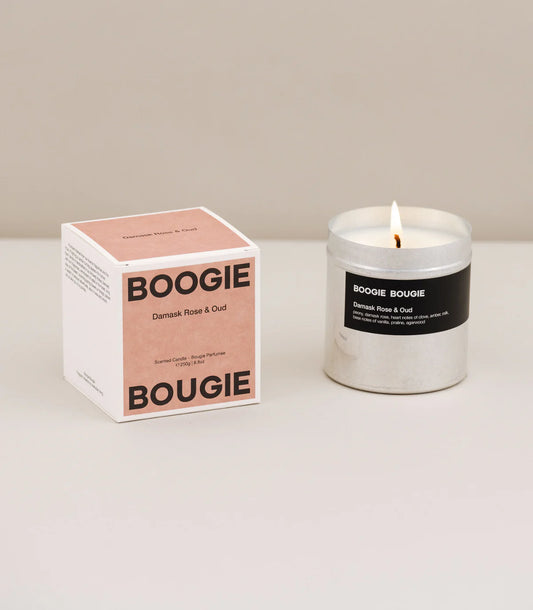 Rose de Damas et Oud - Bougie Parfumée - Boogie Bougie