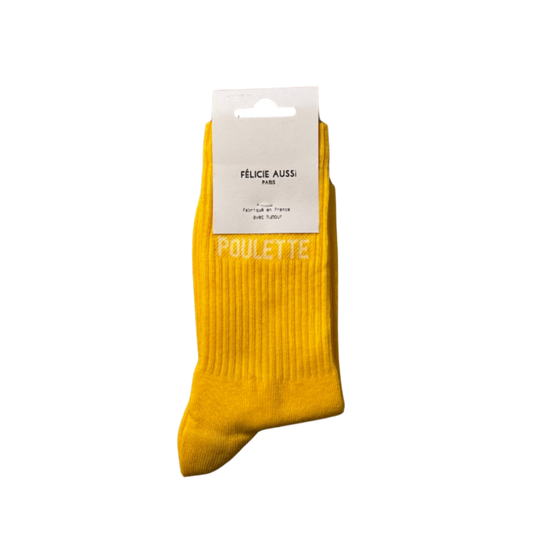 Chaussettes jaunes pour femmes Poulette Félicie Aussi 36/40