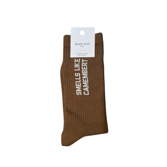 Chaussettes marrons pour hommes Smells Like Camembert Félicie Aussi 40/45