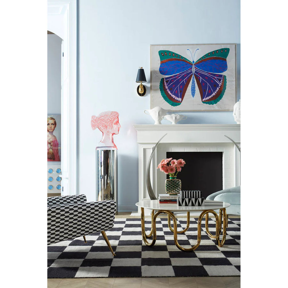 Boite en laqué noir et blanc Op Art - Jonathan Adler