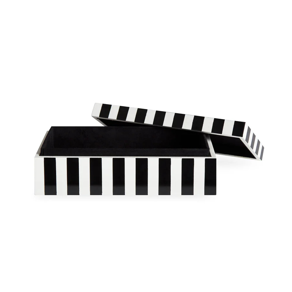 Boite en laqué noir et blanc Op Art - Jonathan Adler