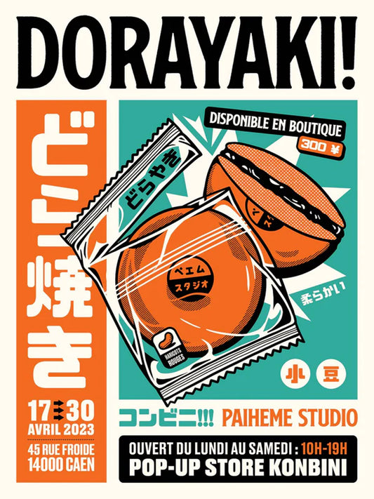 Konibini Dorayaki - Affiche 30x40 cm - Paiheme Studio