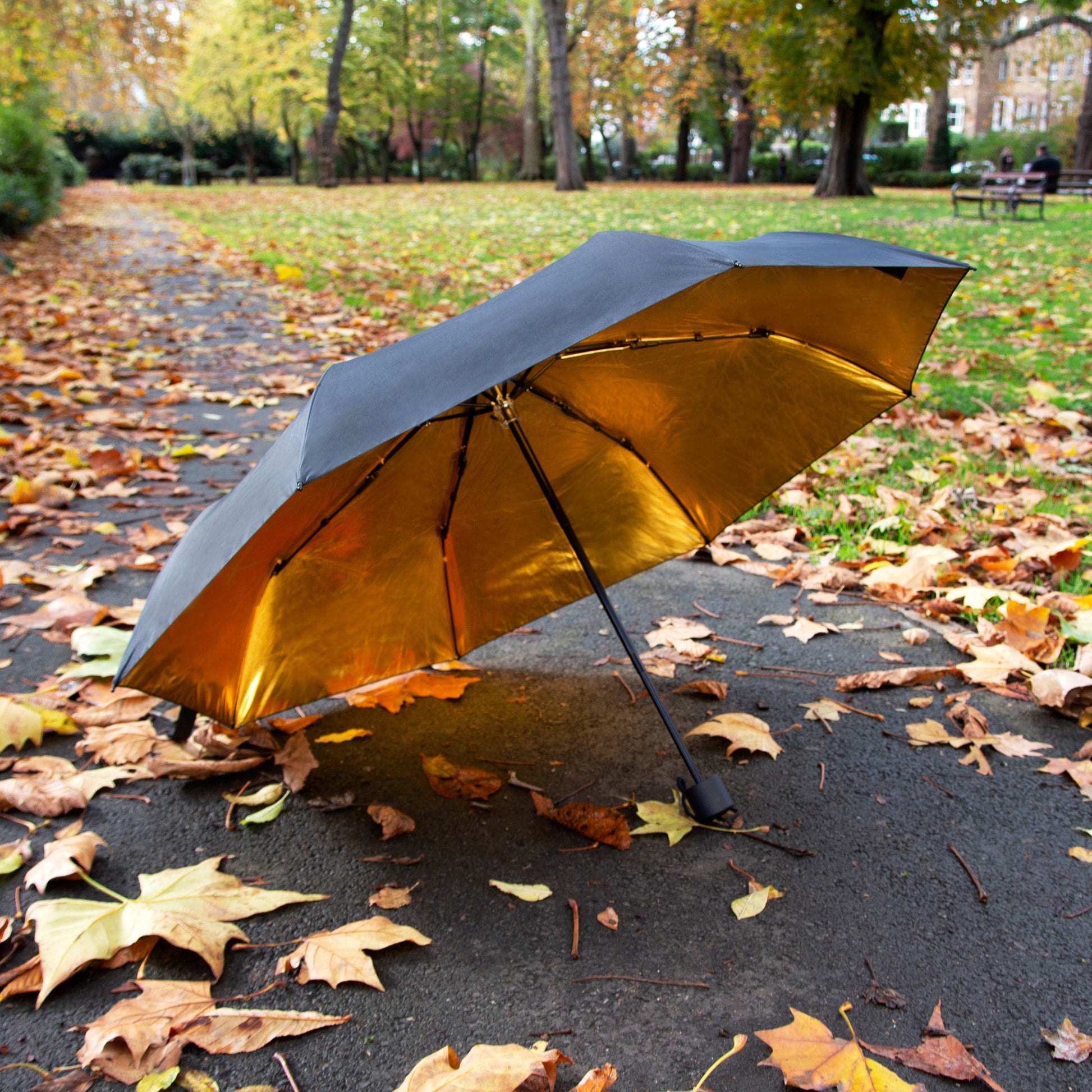 Black & Gold - Parapluie avec doublure dorée - Suck uk