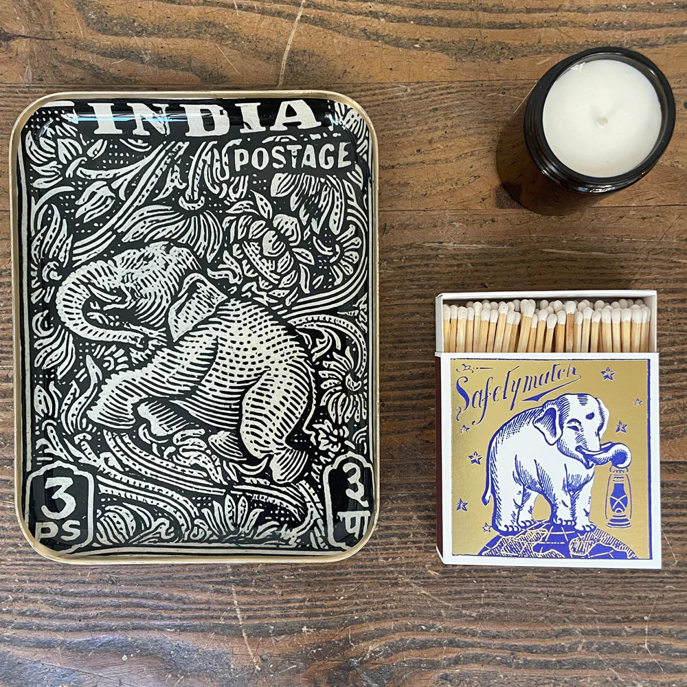 India Postage - Demi Plateau en aluminium emaillé - Boncoeurs