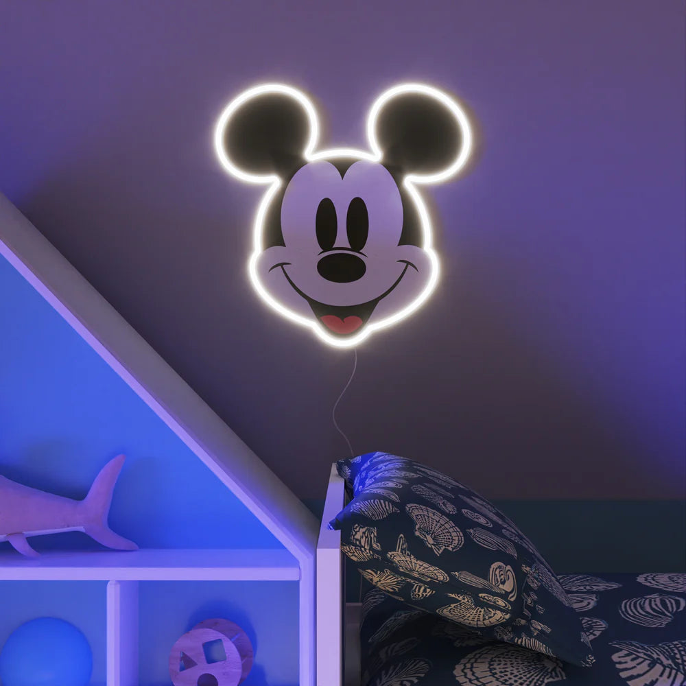 Mickey Printed Face - Néon LED - Yellow Pop