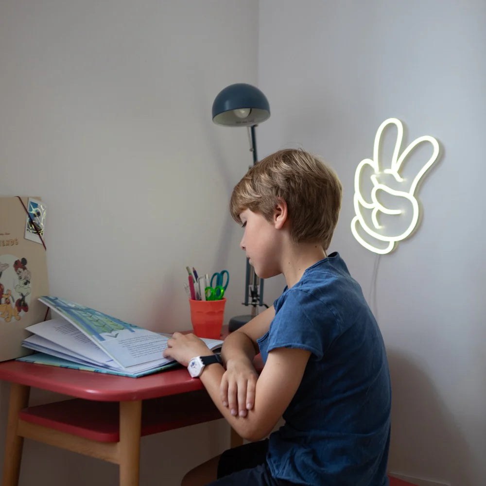 Mini Glove Peace - Néon LED - Yellow Pop