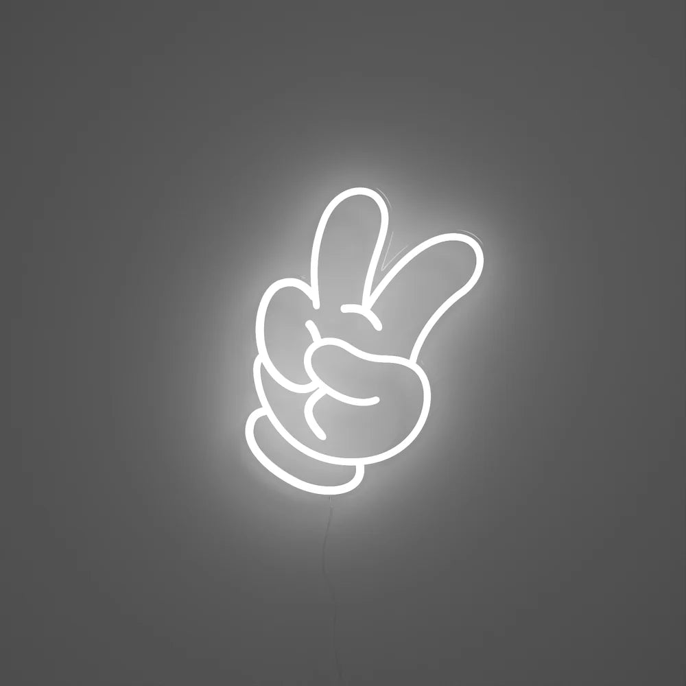 Mini Glove Peace - Néon LED - Yellow Pop