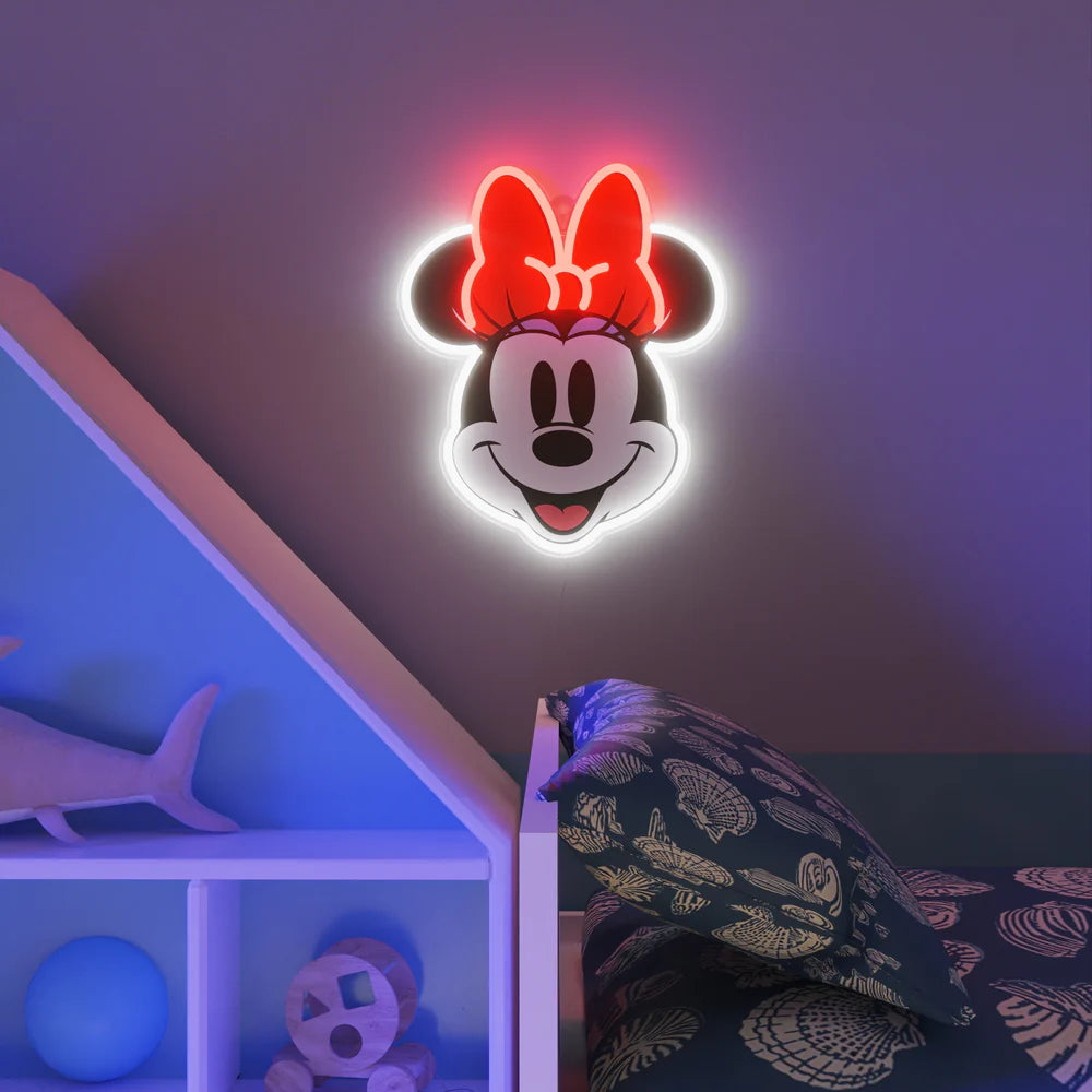 Minnie Printed Face - Néon LED - Yellow Pop