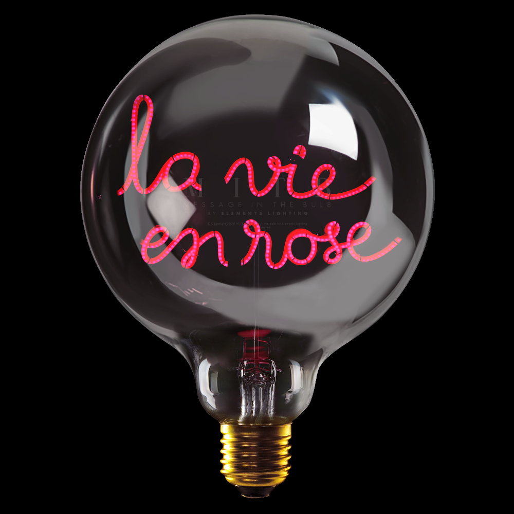 La Vie en rose - ampoule fumée à message - message in the bulb