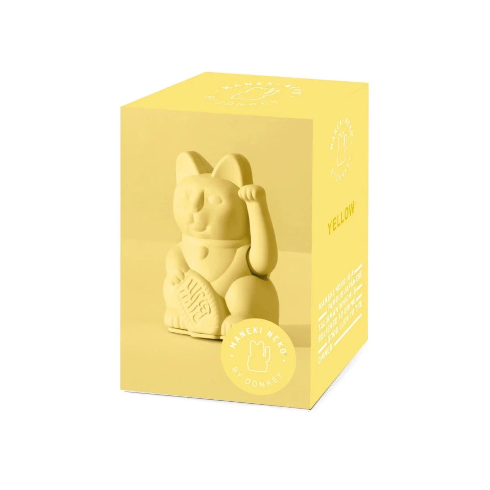 Mini Maneki Neko Jaune - Chat Porte-Bonheur