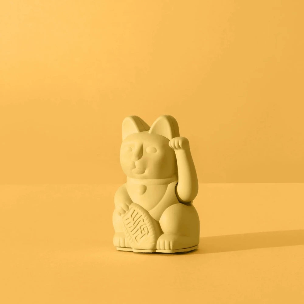 Mini Maneki Neko Jaune - Chat Porte-Bonheur